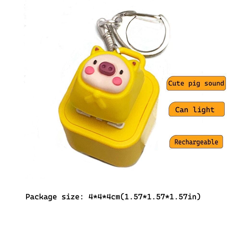 Mouse Shape Finger Keyboard Caps Cartoon Hamster Keychain Relaxing Clicker Toy  Pass The Time