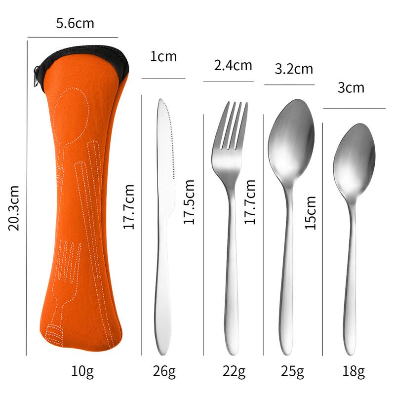 Abay 5-Piece Portable Stainless Steel Cutlery Set