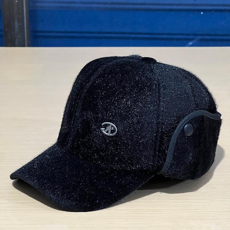 

Мужская осенне-зимняя шляпа с плоским верхом, теплая хлопковая шапка для защиты ушей, для пожилых людей, для отдыха на природе, толстая шерстяная шапка для людей среднего и пожилого возраста