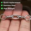 20Pcs Fishing Universal Swivel Heavy Duty Stainless Steel Swivels Saltwater Fishing Connector Terminal Tackle