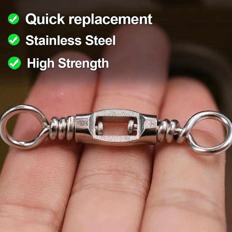 20Pcs Fishing Universal Swivel Heavy Duty Stainless Steel Swivels Saltwater Fishing Connector Terminal Tackle