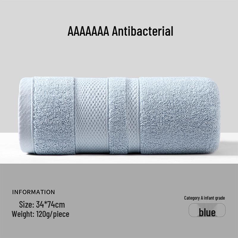 Toalla 7a de Algodón Puro Antibacteriano: Clase A, Engrosada, Muy Absorbente, No Suelta Pelusa, Adecuada para Lavar la Cara y Bañarse, Unisex.