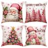 Popular Christmas Pillowcases for Holidays Santa Claus Linen Home Decoration Pillowcases