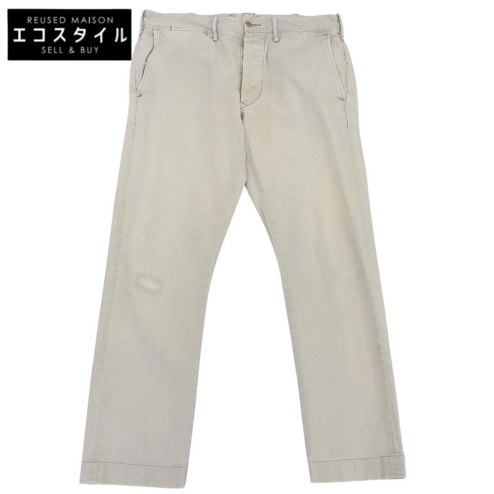 RRL Men's Light Gray Cotton Button Fly Pants, Size 32x30 Bottoms 32x30 Light grayUsed