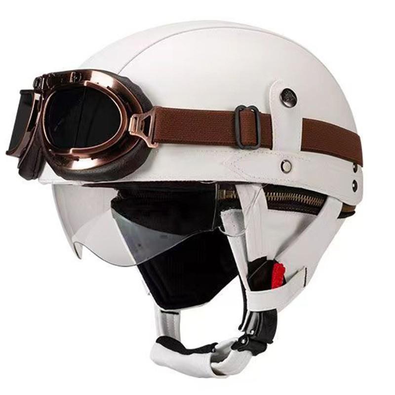 Vintage-Style Open Face Motorcycle Helmet Adults Unisex ABS Half With 3C Certification