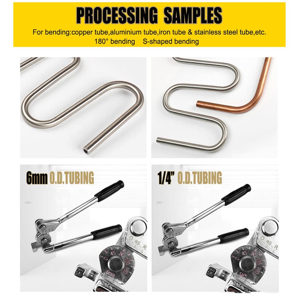 180° Pipe Bender, 6mm Tube Bending Tool for Bending Copper, Aluminum, Thin Stainless Steel, and More