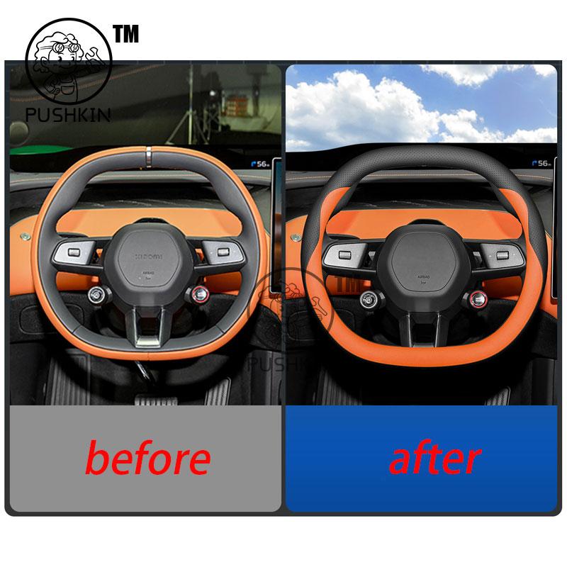 For Xiaomi YU7 2025 Car Steering Wheel Cover Leather Non-slip Auto Interior Accessories