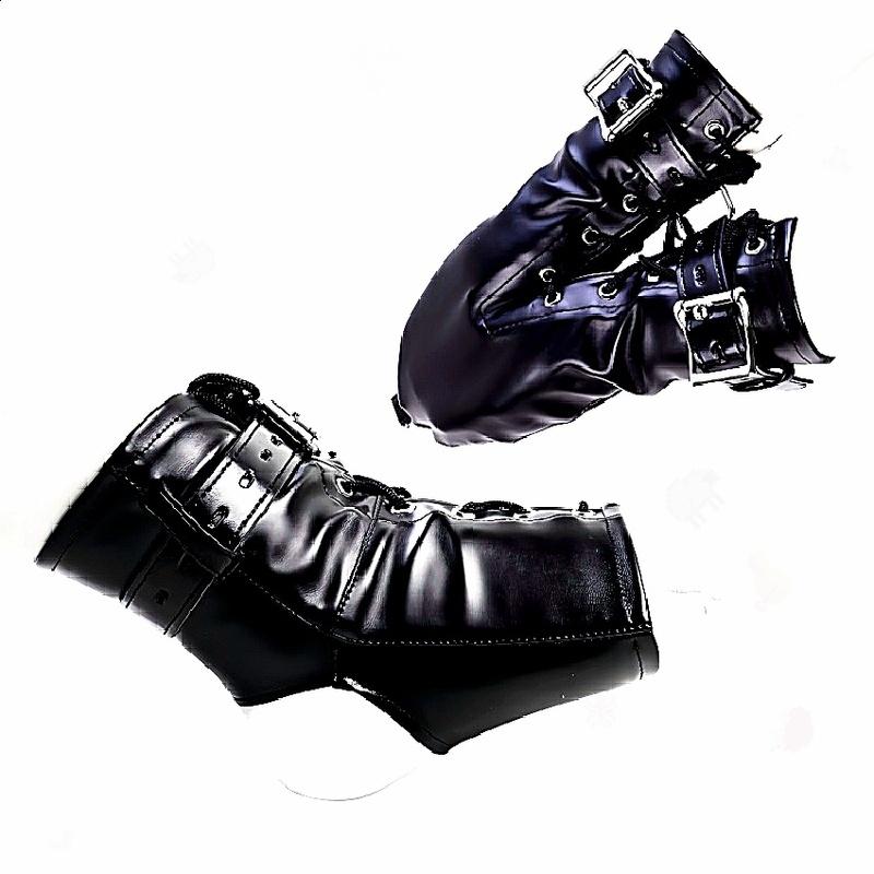 Unisex Leather Bondage Bracelets Set Offers Adjustable BDSM Handcuffs With Dual Feet Cuffs Designed For Couple Role Play