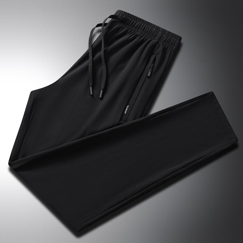 Men's Pants Summer New Ice Pants Men's Summer Casual Pants Loose and Versatile Air-conditioned Pants Quick-drying Solid Color Sweatpants