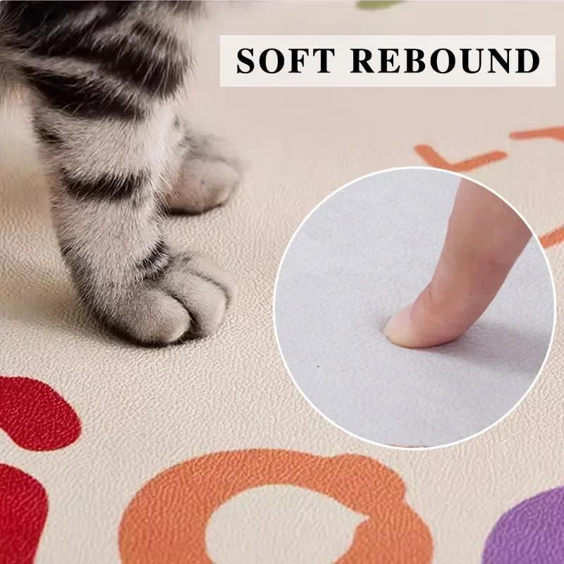 Pet Floor Mat Waterproof Urine-proof Pvc Carpet Leather Cat Dog Fence Kennel Doghouse Large Area Rug Wipeable Kitchen Foot Mats