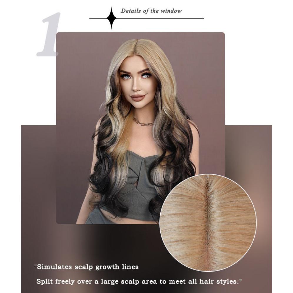 Women's  Simulation Wig 13*4 Lace Front Wig Ombre Blonde Body Wavy Beauty Decoration  Kanekalon Wig
