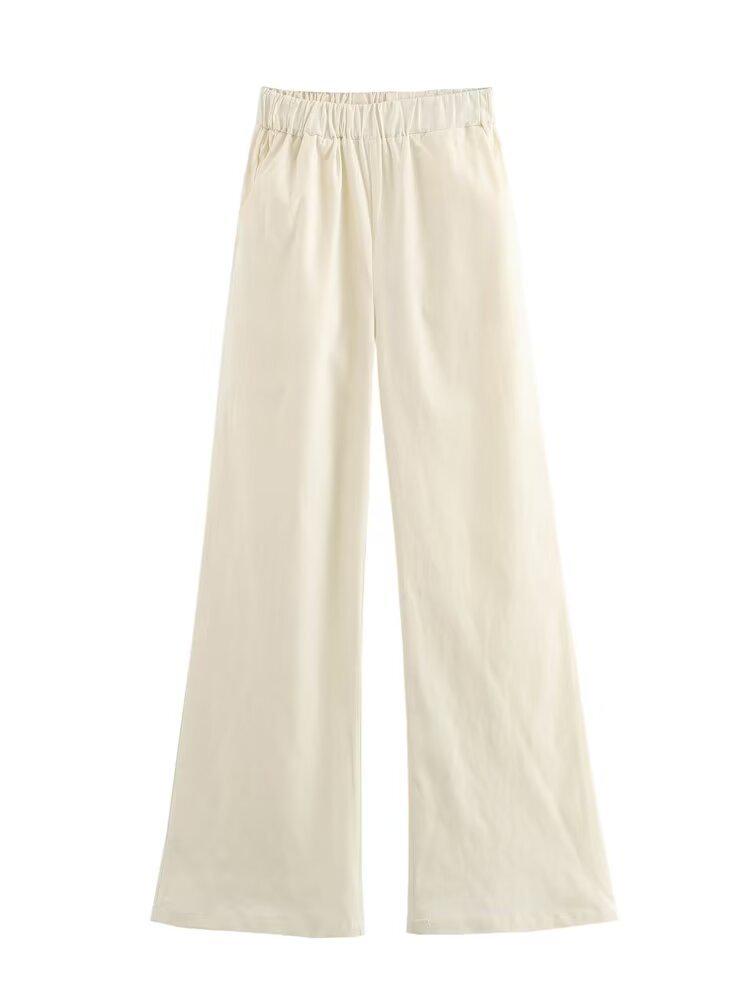 

Летний женский комплект в европейском и американском стиле из жилета и повседневных длинных брюк из 100% хлопка M