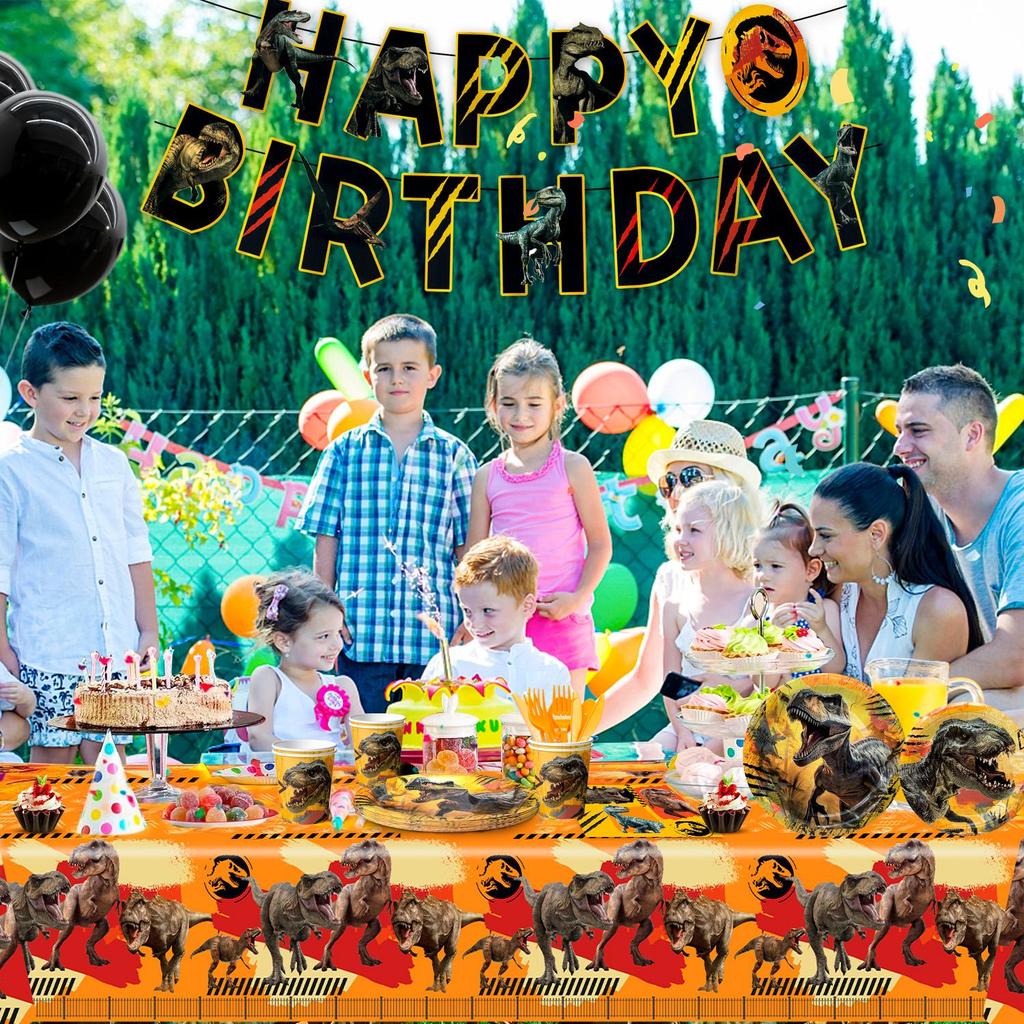 Dinosaur Birthday Party Supplies, 127pcs Dinosaur Party Decorations Tableware Set