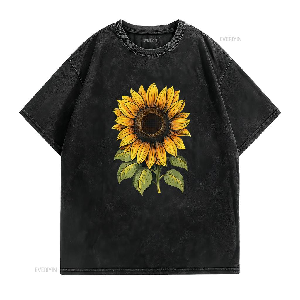 Sunflower Summer Cottagecore Aesthetic Girls Unisex Bold and Fashionable s T Shirt for vintage Washed Slightly homme