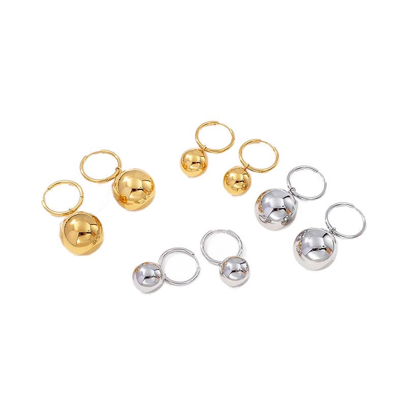 European 18K Gold-Plated Titanium Steel Geometric Earrings - Versatile Luxury Drop Earrings for Women