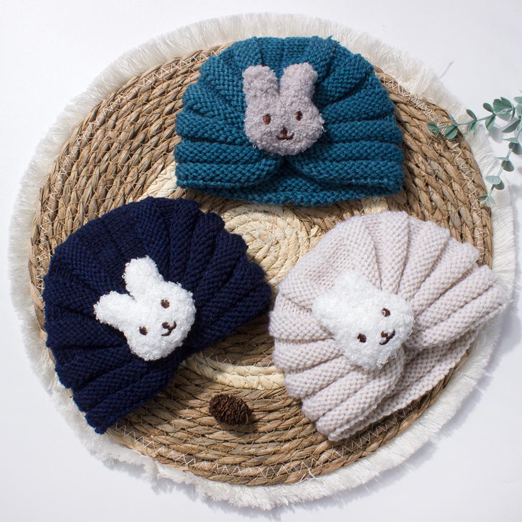 European & American Kids' Knit Wool Winter Hat - Cute Rabbit Cartoon Beanie
