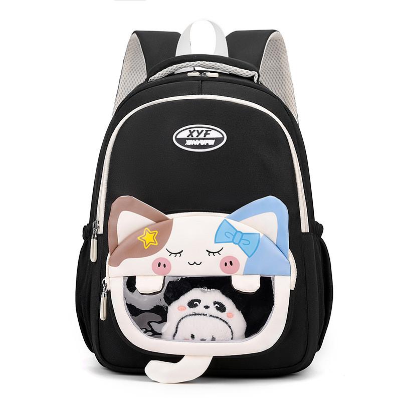 Large Capacity Cartoon Backpack With Transparent Window Perfect For Kids School Use