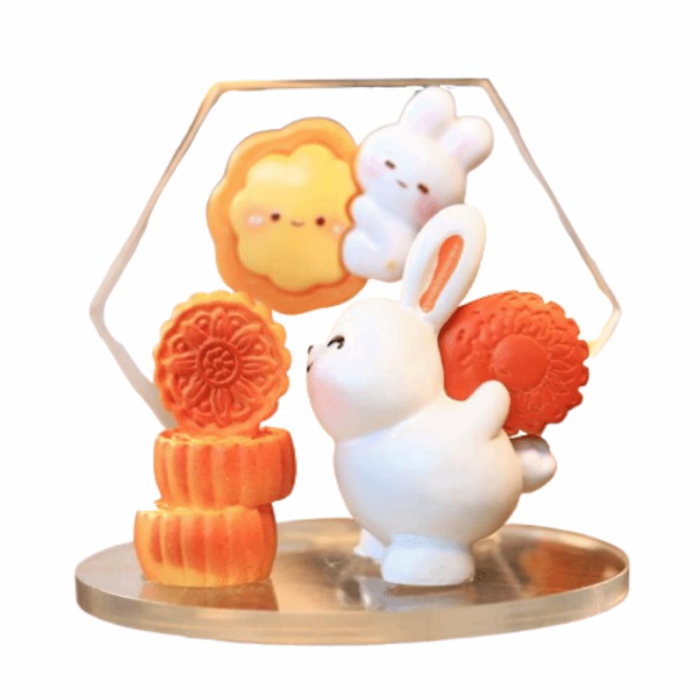 Creative Rabbit Mooncake Figurines Exquisite Micro Landscape Decoration  Easter