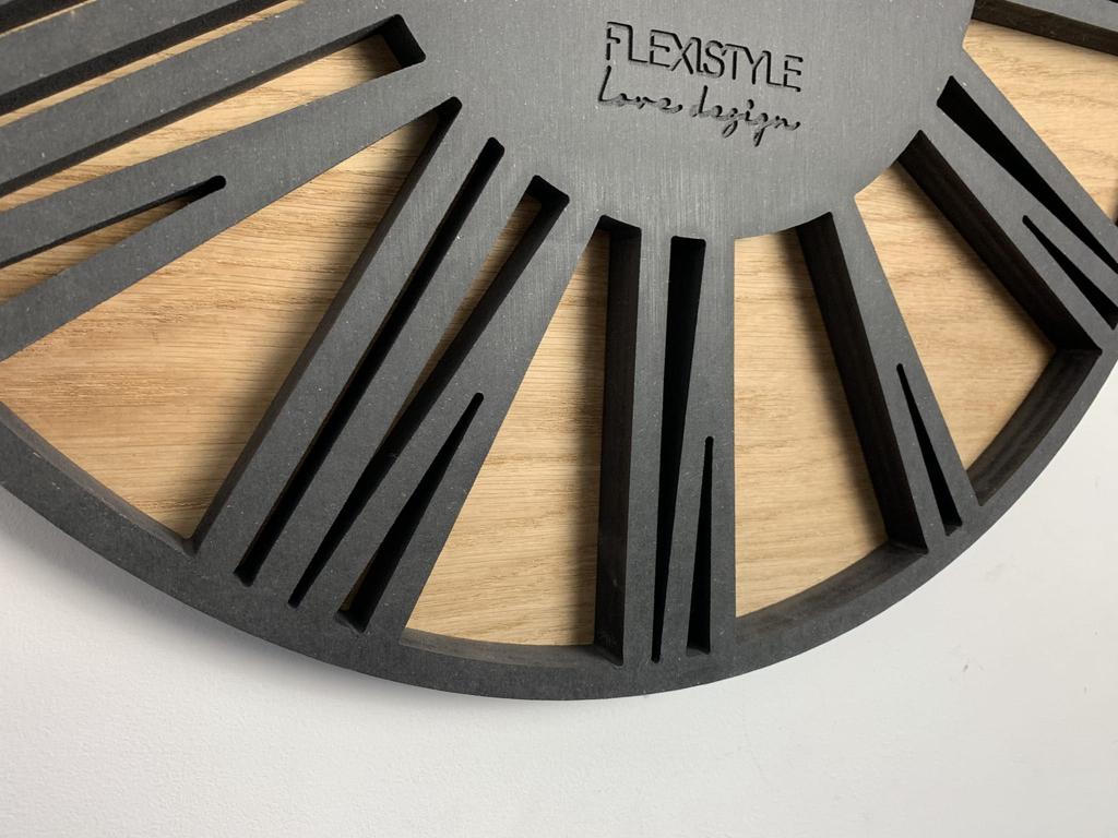 Large Roman wall clock black Loft 50cm