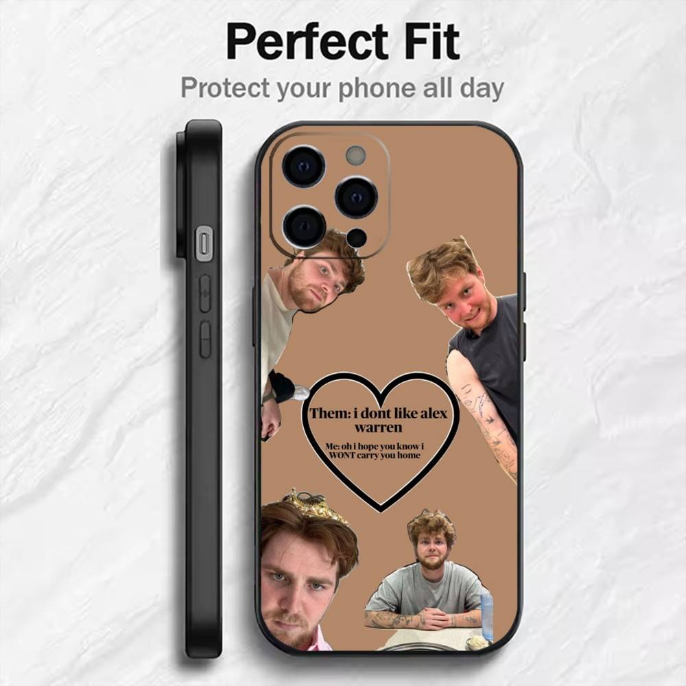 O-Ordinary Singer A-Alex W-Warren Phone Case For iPhone17,16,15,14,13,12 Plus,Max Soft Silicone Black Cover iPhone17air