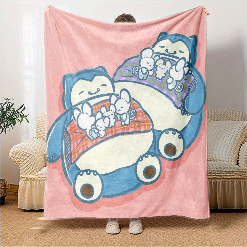 Snorlax Flannel Blanket, High quality Comfortable for All Seasons, Home Decor, Warmth and Comfort
