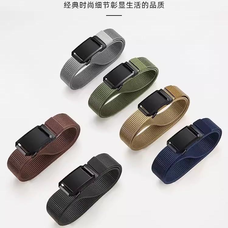 Automatic Buckle Belt Men'S Tactical Function Wind Tooling Tide Casual Canvas Nylon Belt Light Person Military Training Belt