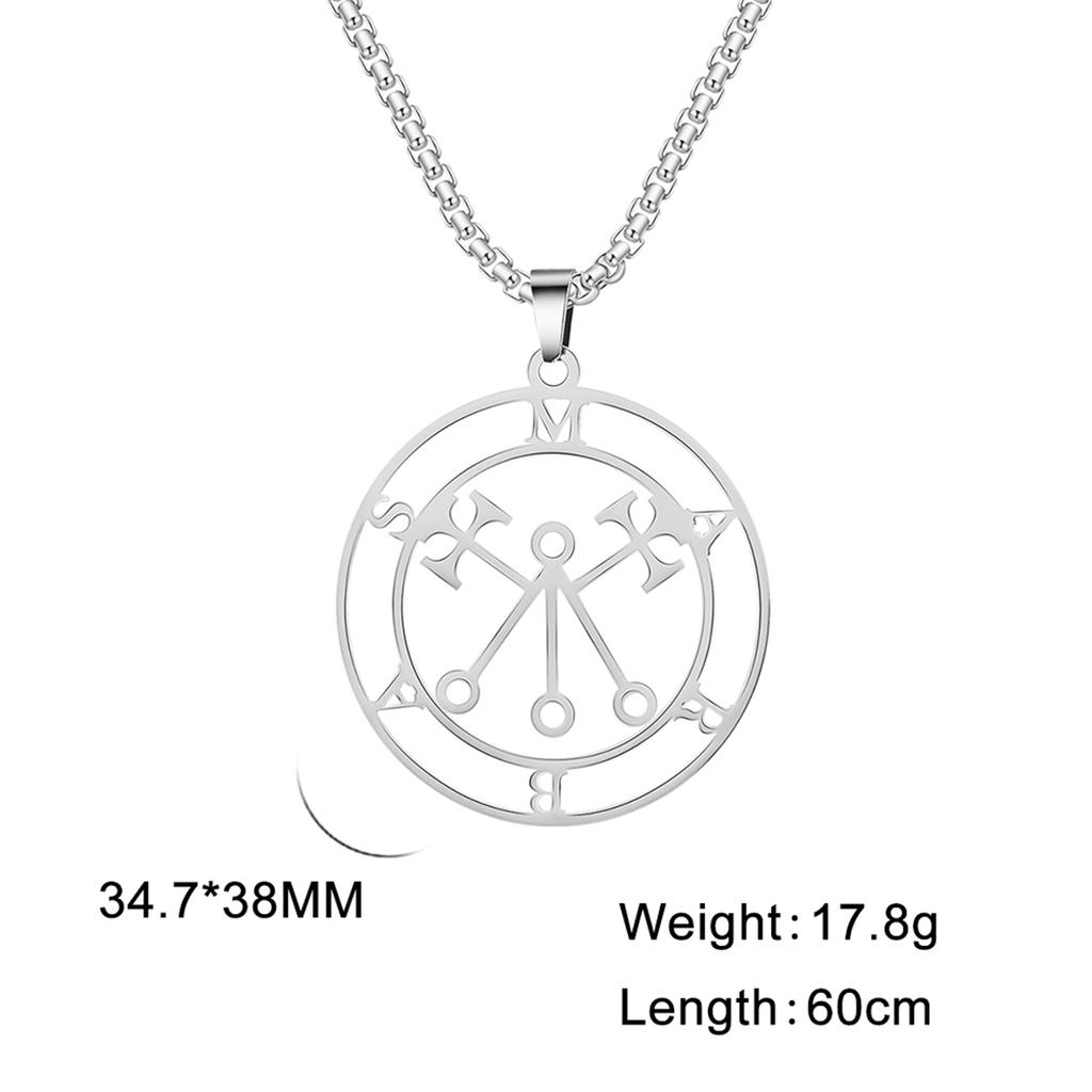  Mythical Goddess Sigil of Lilith Necklaces Stainless Steel Demon Seal Marbas Pendant Necklace Solomon Amulet Jewelry