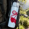 1PC Twin Red Hearts Bow Line Art 750ml Color Plastic Sports Water Bottle Leakproof Flip Straw Lid Suitable for Sports Office Home Use
