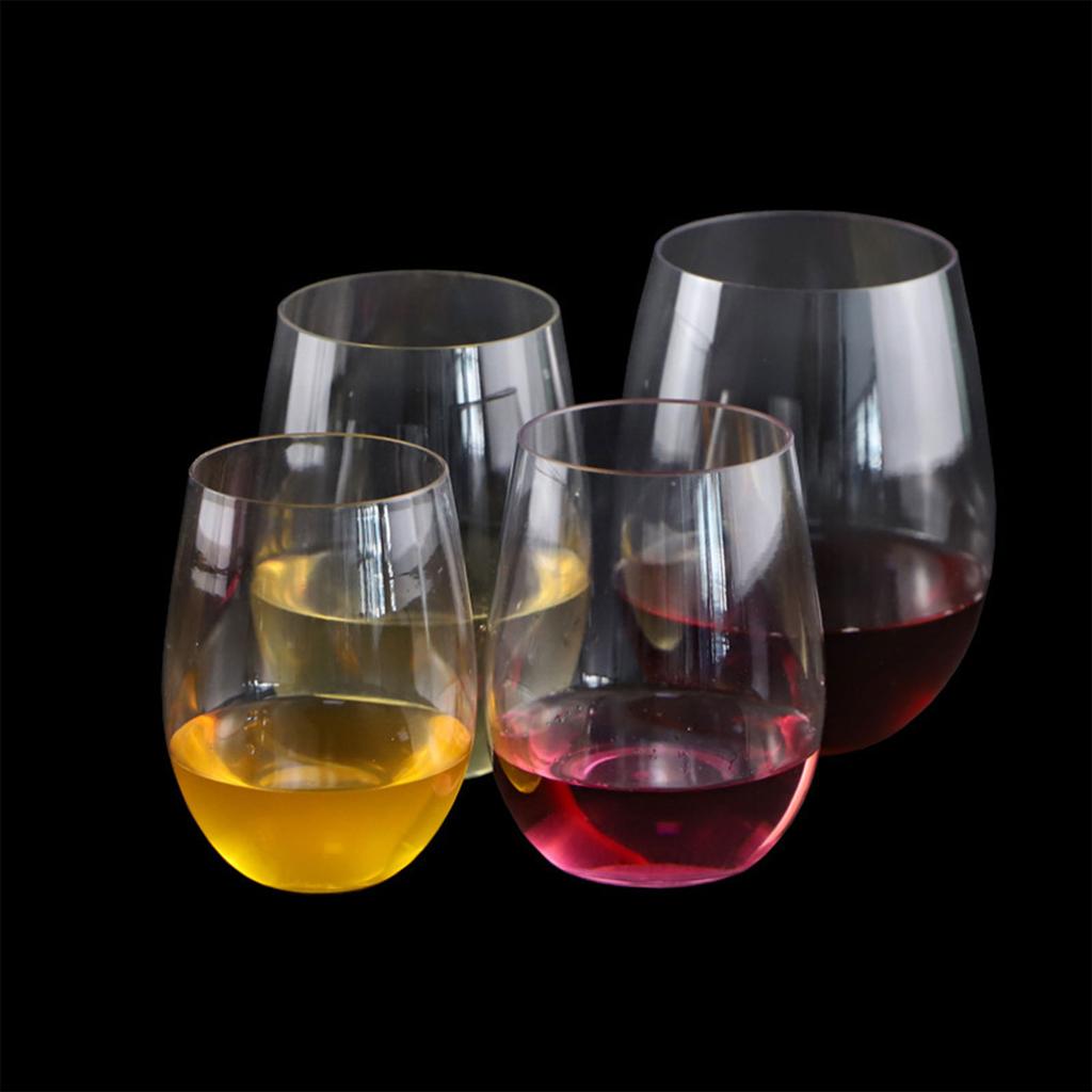 Stemless Plastic Wine Glasses Dishwasher-Safe BPA Free for Indoor & Outdoor