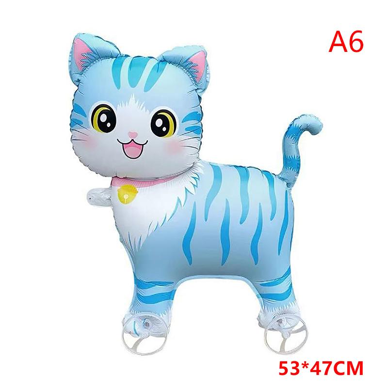 4D Cartoon Elephant Foil Balloon, Stand Walking Balloon with Wheel for Kids Birthday Party Baby Shower Decoration