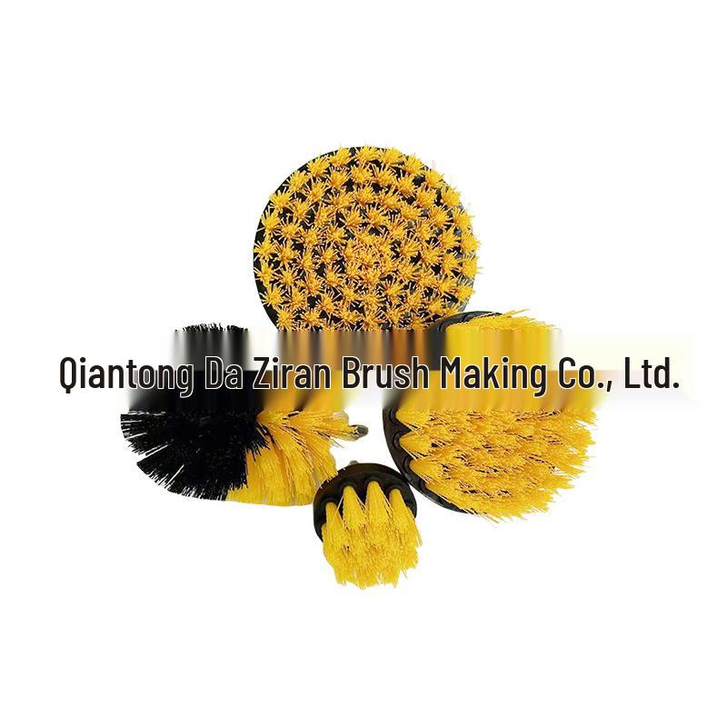 Electric Drill Brush Set: Four-Piece Multi-functional Cleaning and Polishing Tool with Round Disc Brush for North America.