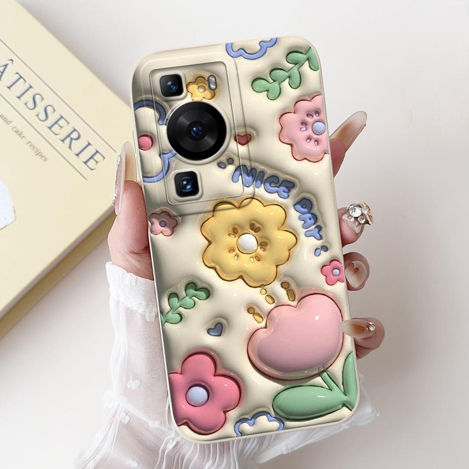 For Huawei P60 Pro Case MNA-LX9 Cover Cute Cartoon Rabbit Panda Soft Liquid Silicone Protective Cover For HuaweiP60 P60 Art Capa