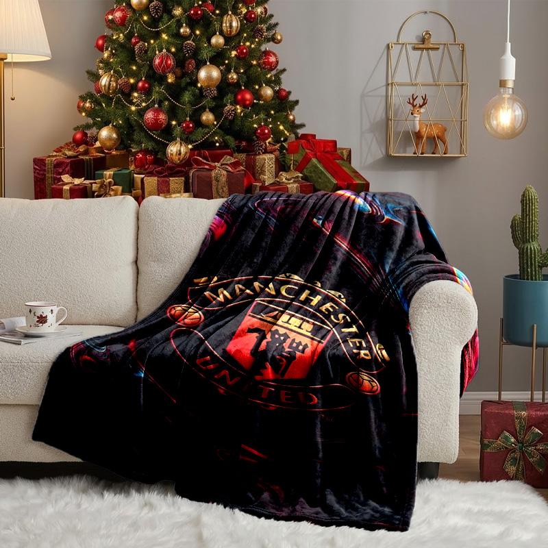 Man-chester Football Blanket Lightweight Ideal Bedding Blanket Perfect for Travel, Camping, Living Rooms, Offices, Sofas, Fan Christmas Gift