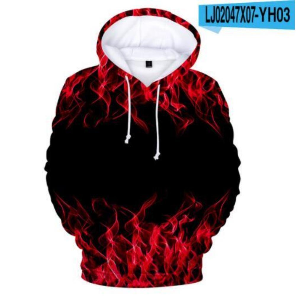 3 bis 14 Jahre Kinder Hoodie Blau und Lila 3D Feuer Flamme Kleidung Jungen Mädchen Hoodies Sweatshirt Harajuku Mantel