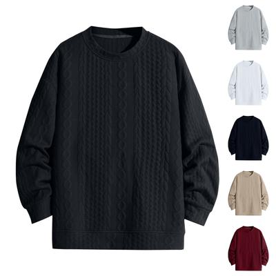 Men's Autumn Winter Solid Color Sweater Men's Trendy Knitted Sweater Casual Sweater