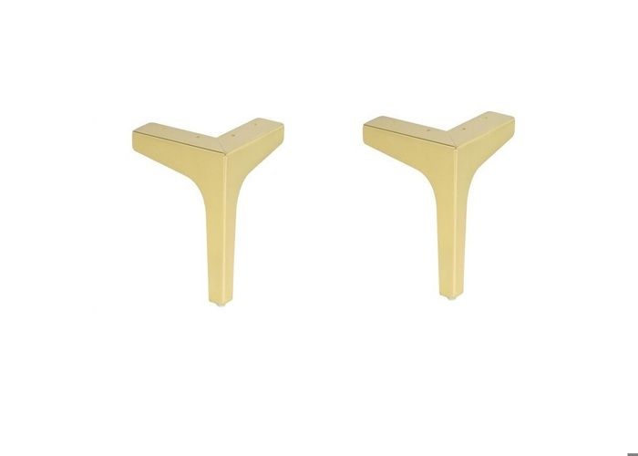 Furniture Legs - STANDERS - Leo - Metal - Golden - Set of 2 - Height 14.8 Cm