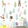 Nordic Cartoon Animals Wall Stickers Self-adhesive PVC Removable Wall Decals Kids Room Bedroom Nursery Wall Decoration Art Mural