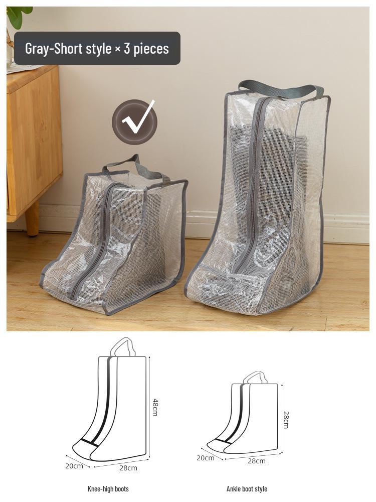 Three-Dimensional Transparent Boot Storage Bag: Dustproof & Moistureproof Protector for Long and Short Boots, Ideal for Seasonal Organization.