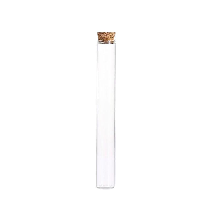 20mm Transparent Glass Bottle with Wood Stopper for Flowers, Tea, or Wish Bottles - Customizable
