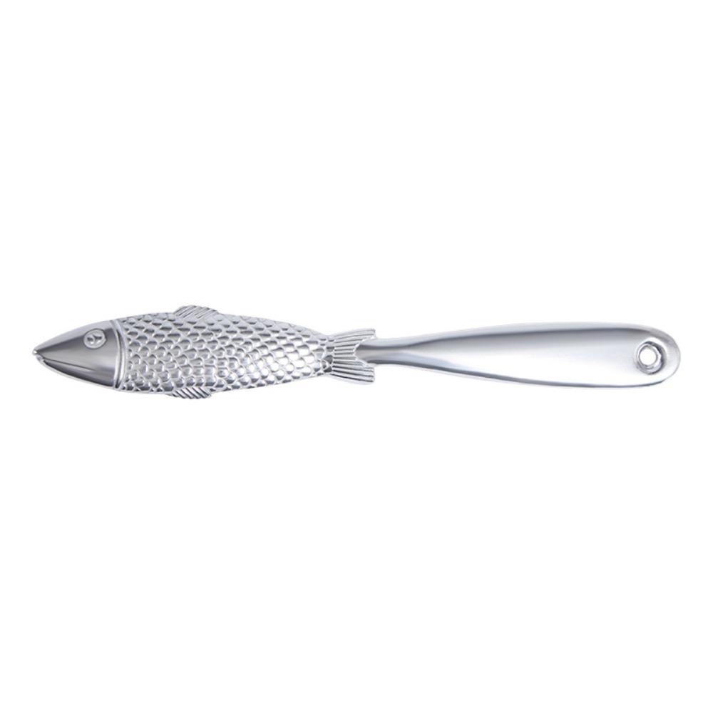 Silver Fish Scaler Fish-shape Seafood Tools Manual Fish Cutter  Home Kitchen Tools серебряный