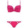 AMOSTYLE BY Triumph Entry Collection Bra Panty Set M020 C65 Push-Up & (Pretty Bouquet) Women's (Lipstick Pink)
