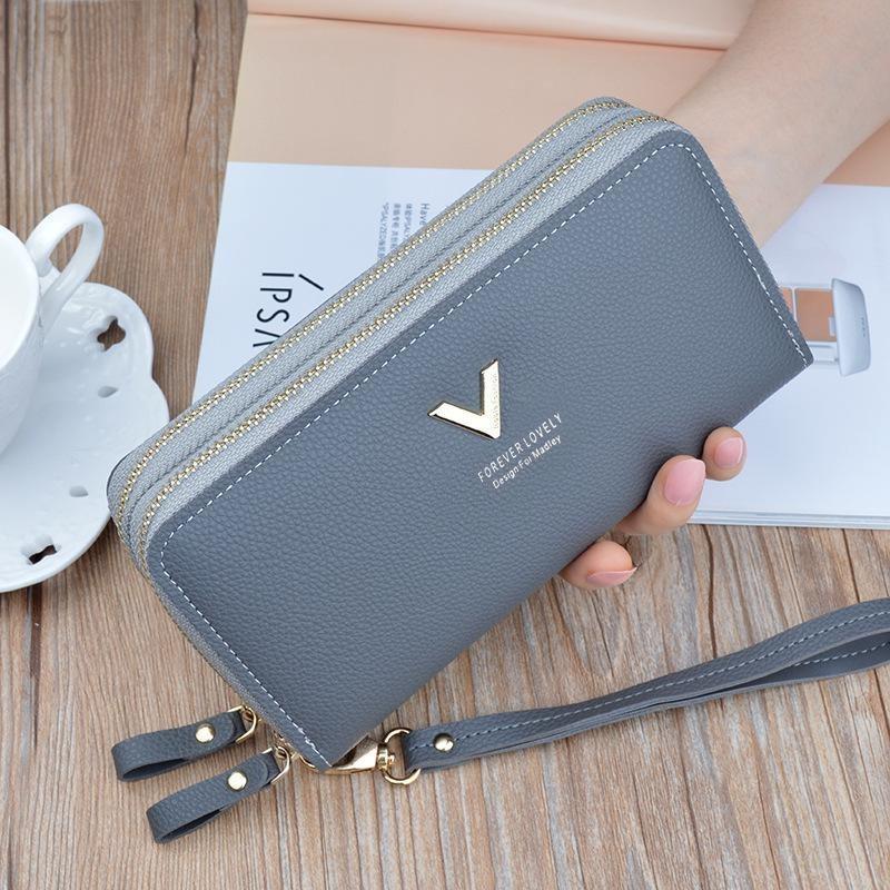 Women Wallets Double Zipper Long Large Capacity Female Purses Phone Pocket Card Holder Cartera Mujer