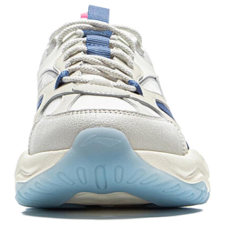 New LiNing Slip Resistant, Abrasion Resistant, Breathable Low Top Casual Shoes Unisex White Blue AGCV307-2