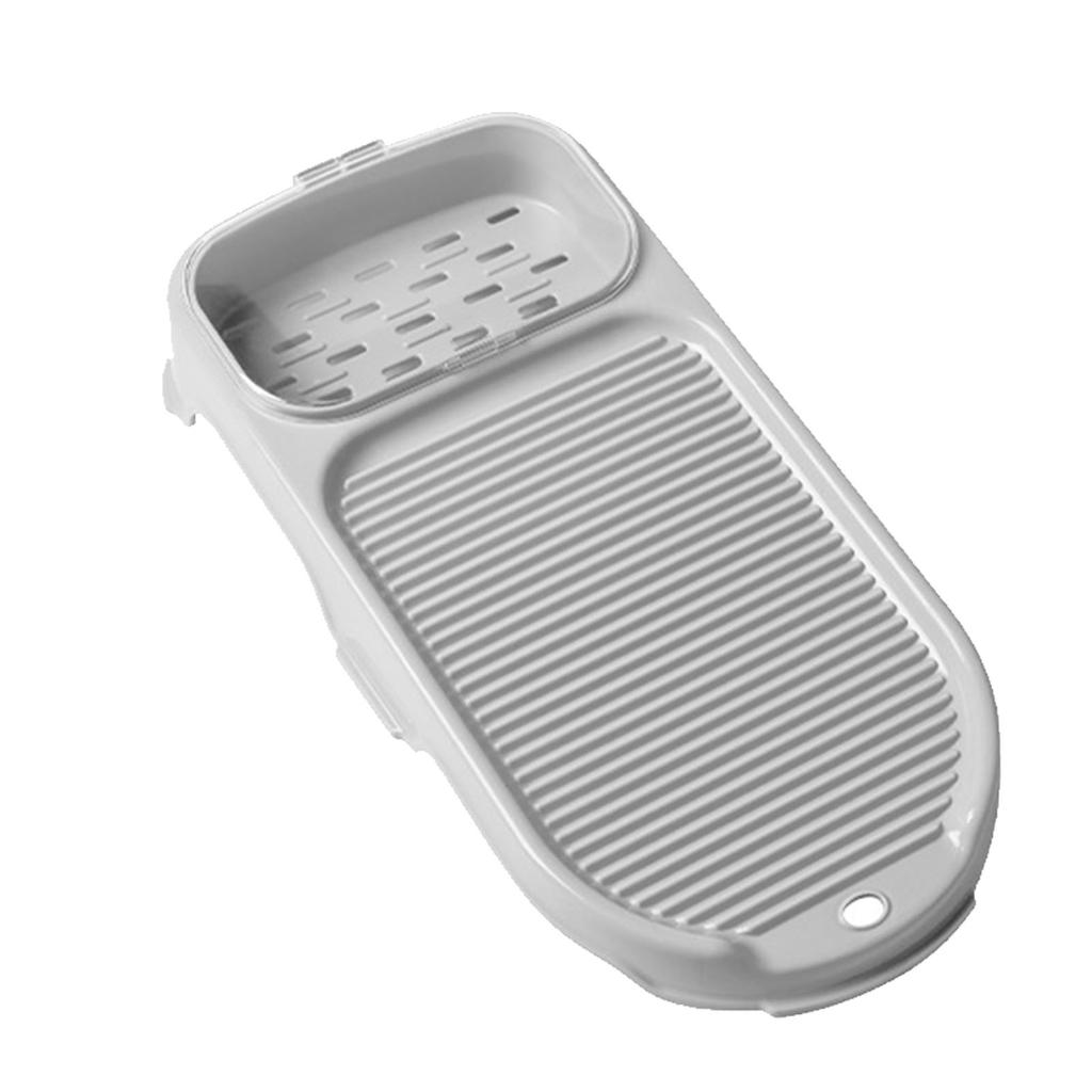 Washboard, Slip Proof Design Laundry Board with Drainable Soap Holder Scrubbing Board Efficient Cleaning Washing Clothes Holder for Dormi