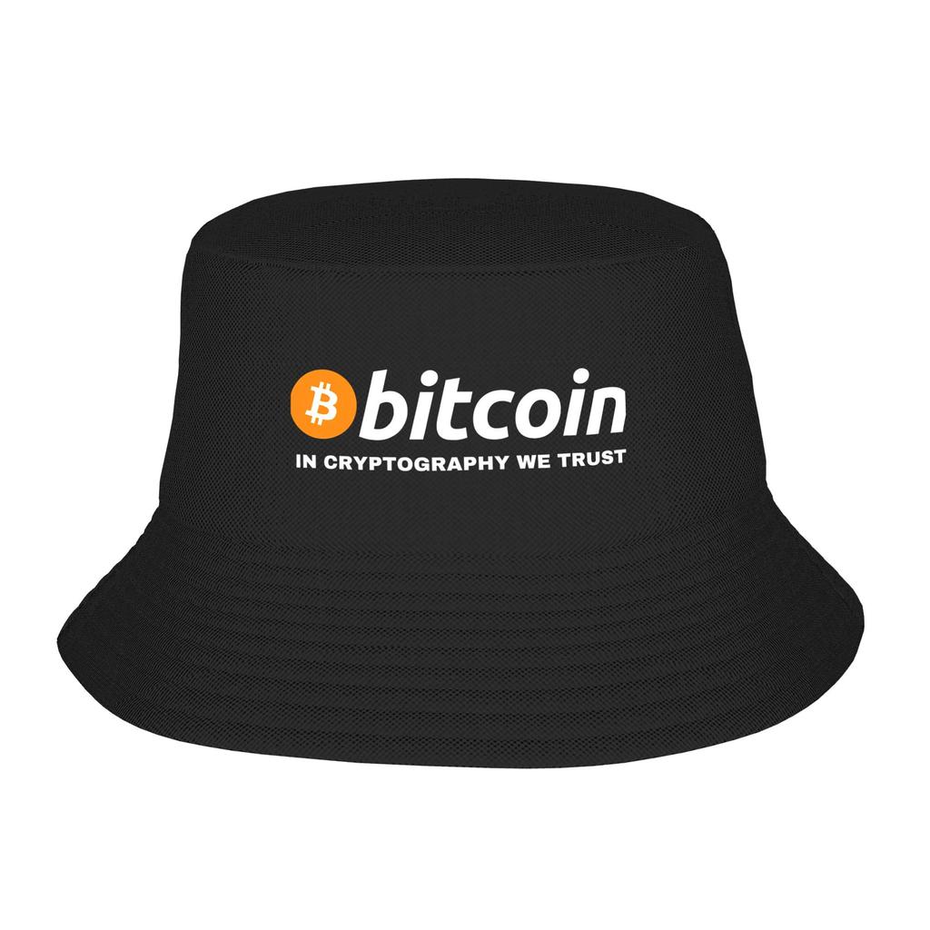 Bitcoin In Cryptography We Trust Bucket Hat Spring Classic Fisherman Hats For Unisex Portable Fishing Caps Sunscreen Hats