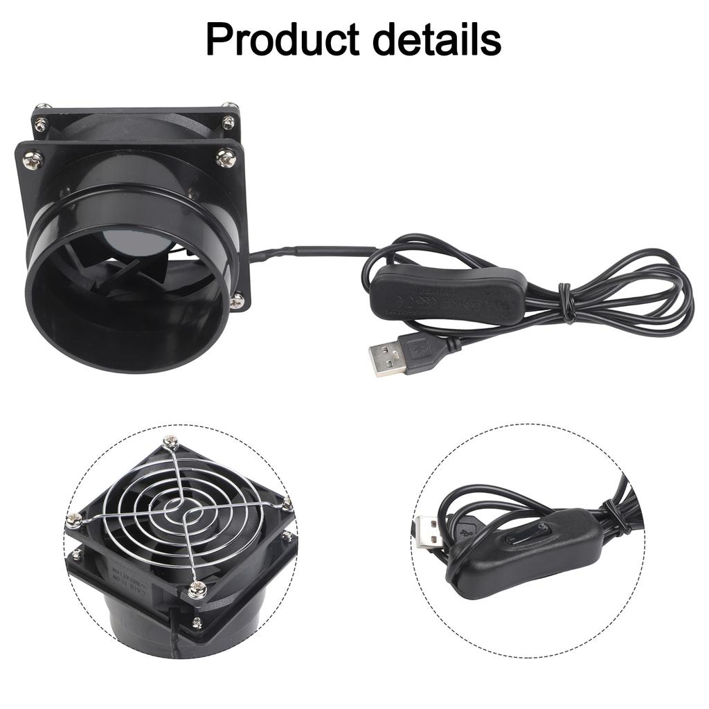 Compact Exhaust Fan Kitchen Ventilation Convenient Switch Styles Adjustable Speed Kitchen Fan 8*8*6.5cm Indoor Air Cleaning