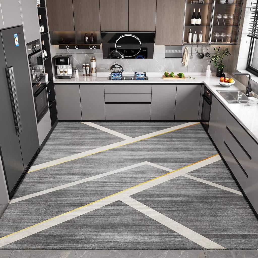 Kitchen Floor Mat Waterproof Non-slip Oil-proof PVC Leather Soft Carpet Wipeable Washable Dirt-resistant Balcony Rug Alfombr