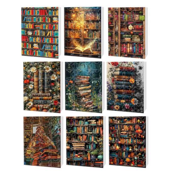 Ozdoba na książkę Kalendarz adwentowy Akrylowy wisiorek na książkę w formie układanki, dekoracja wisząca na choinkę, prezent dla miłośników książek