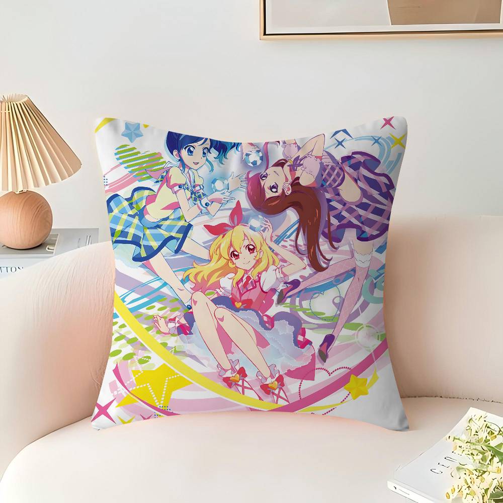Aikatsu! Cushion Cover Car Throw Pillow Case For Sofa Car Christmas Gift 40x40cm 45x45cm
