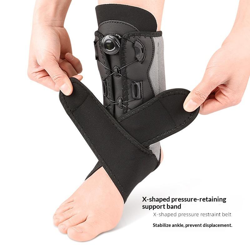 Hot Sale Unisex Stabilizing Ankle Brace Adjustable Dial Support Dual Aluminum Stays Open Toe Compression Strap Football Daily